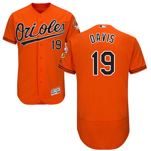 Orioles #19 Chris Davis Orange Flexbase Authentic Collection Stitched MLB Jersey